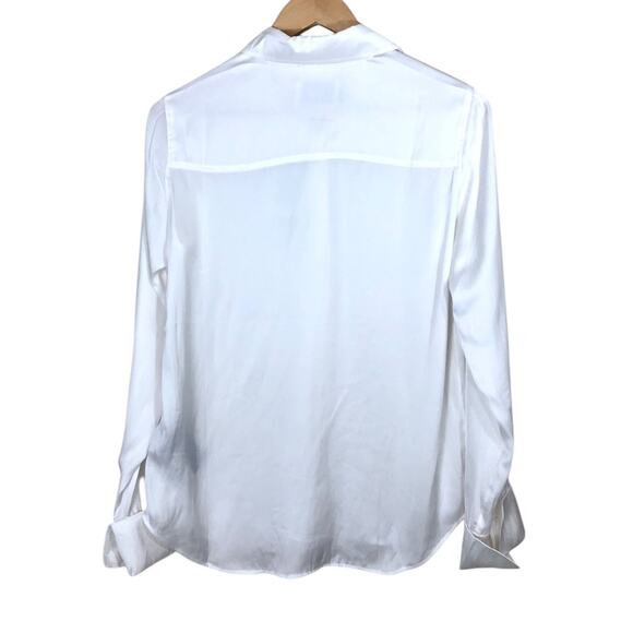 Zadig & Voltaire Tasko Satin Button Down Shirt in Judo White Size Small - Picture 7 of 9